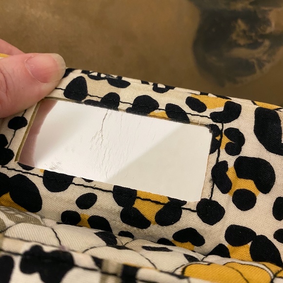 Vera Bradley LEOPARD Mini Bag Makeup Mirror Clutch Purse Bag - Picture 4 of 5